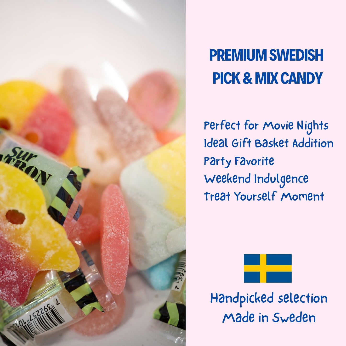 Sour Swedish Candy Chef Mix - Bubs Sour Candy - Chewy and Foamy - Hand Packed in Sweden .5LB