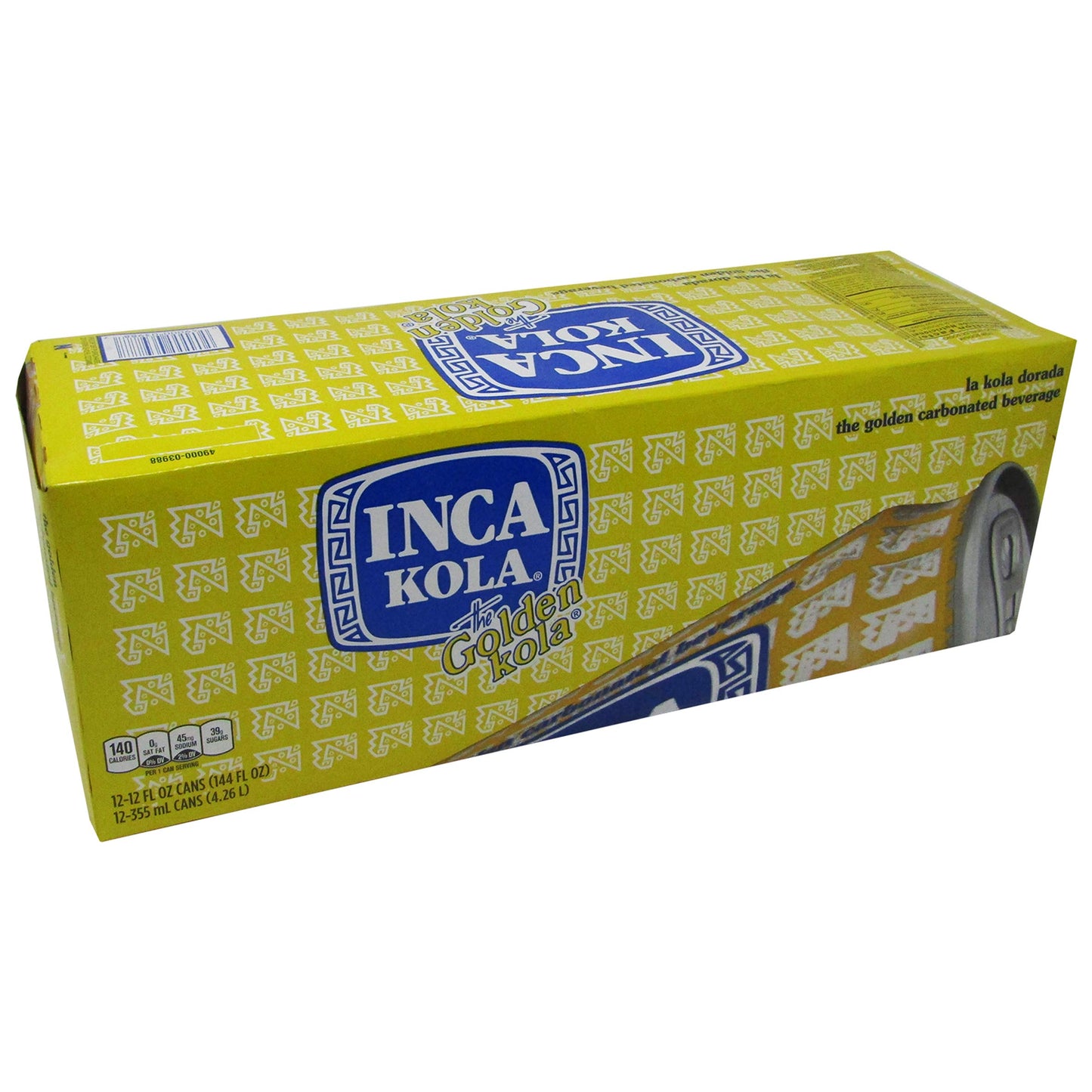 Inca Kola Golden Carbonated Beverage Soda - La Kola Dorada - 12 Oz Cans - 12Pk