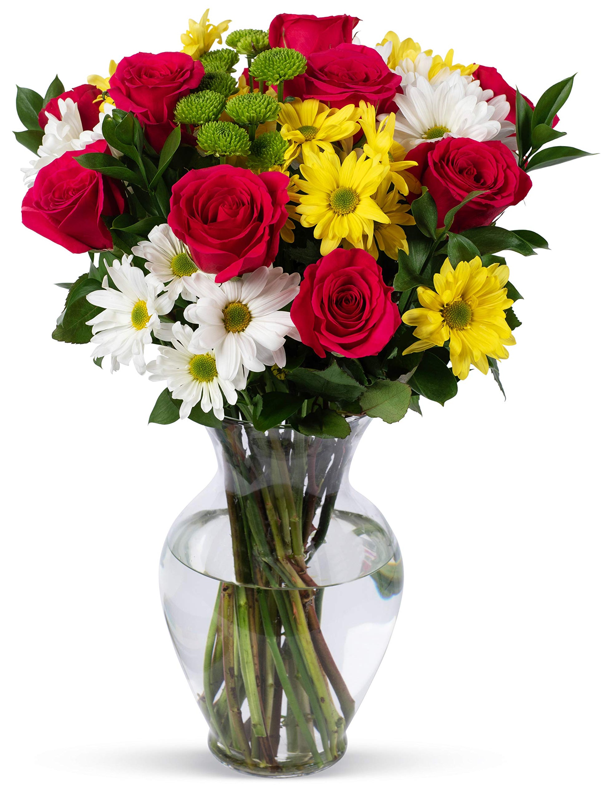 Benchmark Bouquets - Life Is Good Pink (Glass Vase Included), Next-Day Delivery, Gift Mothers Day Fresh Flowers