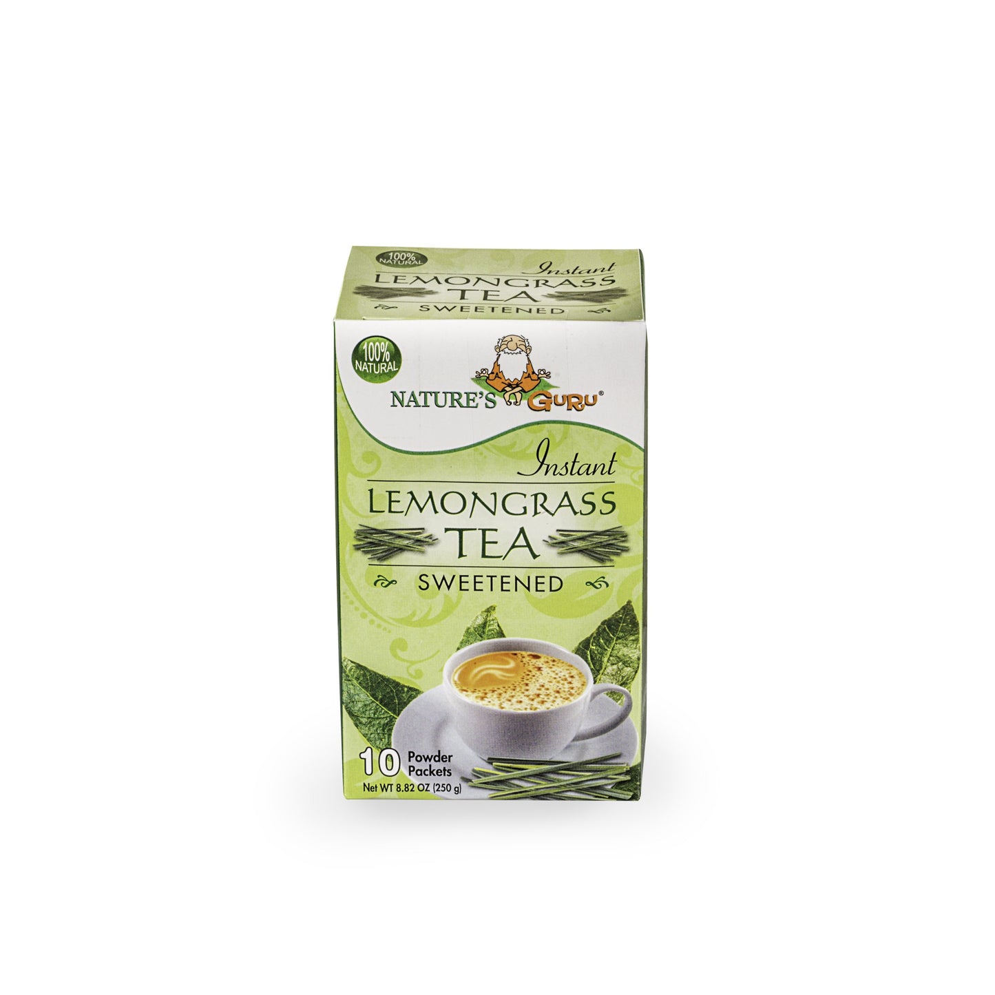 Natures Guru Instant Lemongrass Chai Tea Drink Mix Sweetened 10 Count Single Serve On-the-Go Drink Packets (Pack of 4)