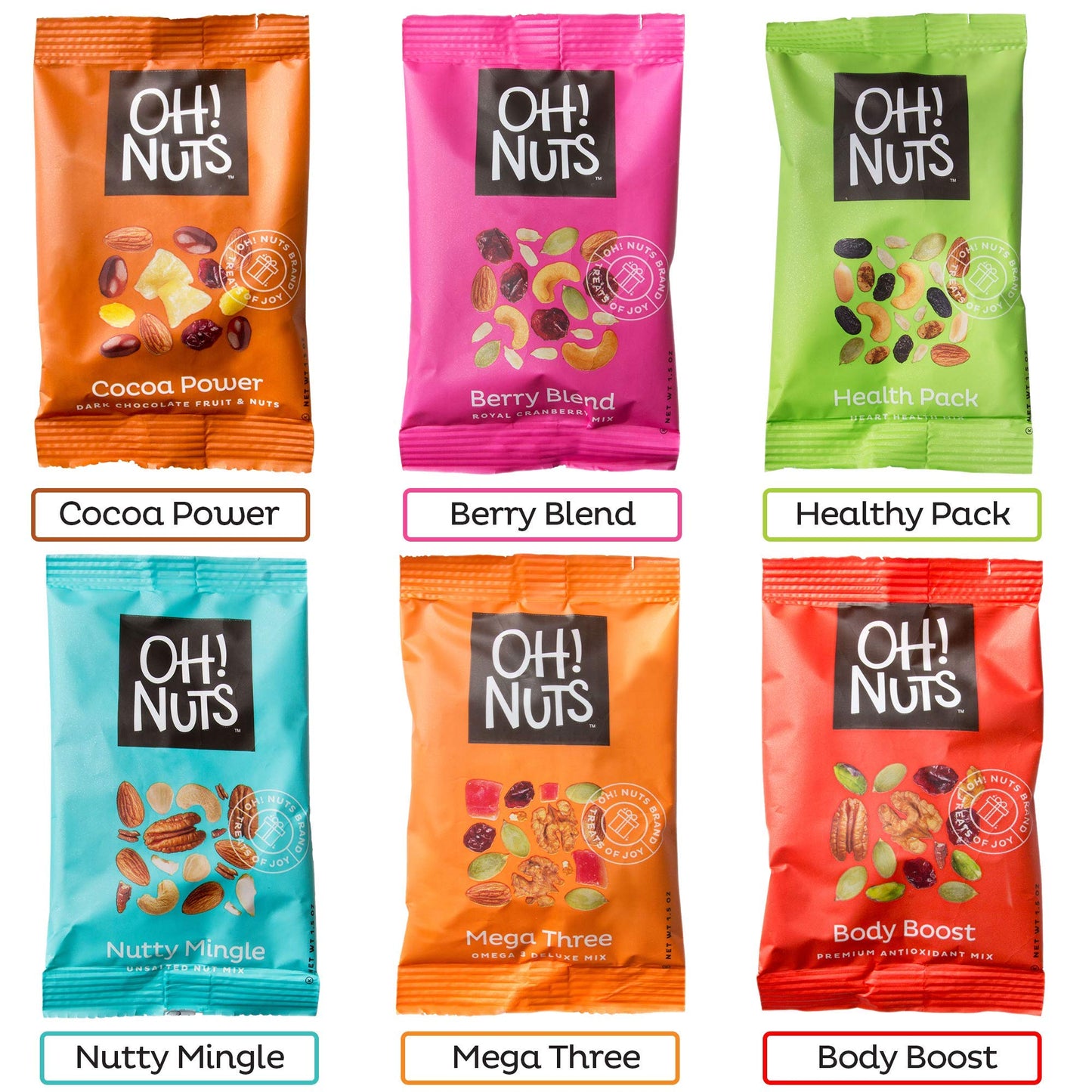 Trail Mix Individual Nut Snacks For On-The-Go | 12 Convenient Nut Snacks For School | Bulk Nuts Variety | Individual Packs (1.5