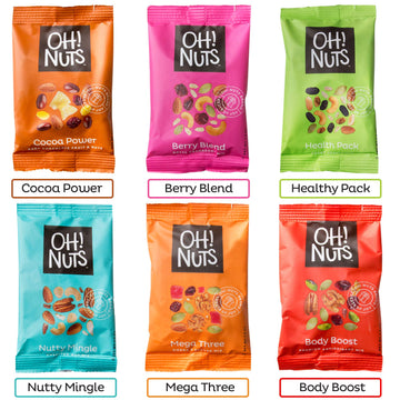Trail Mix Individual Nut Snacks For On-The-Go | 12 Convenient Nut Snacks For School | Bulk Nuts Variety | Individual Packs (1.5