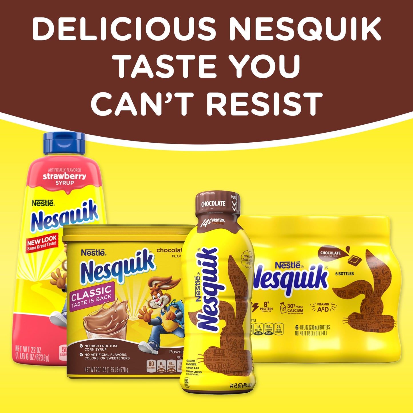 Nesquik Chocolate Flavor Powder Drink Mix Canister