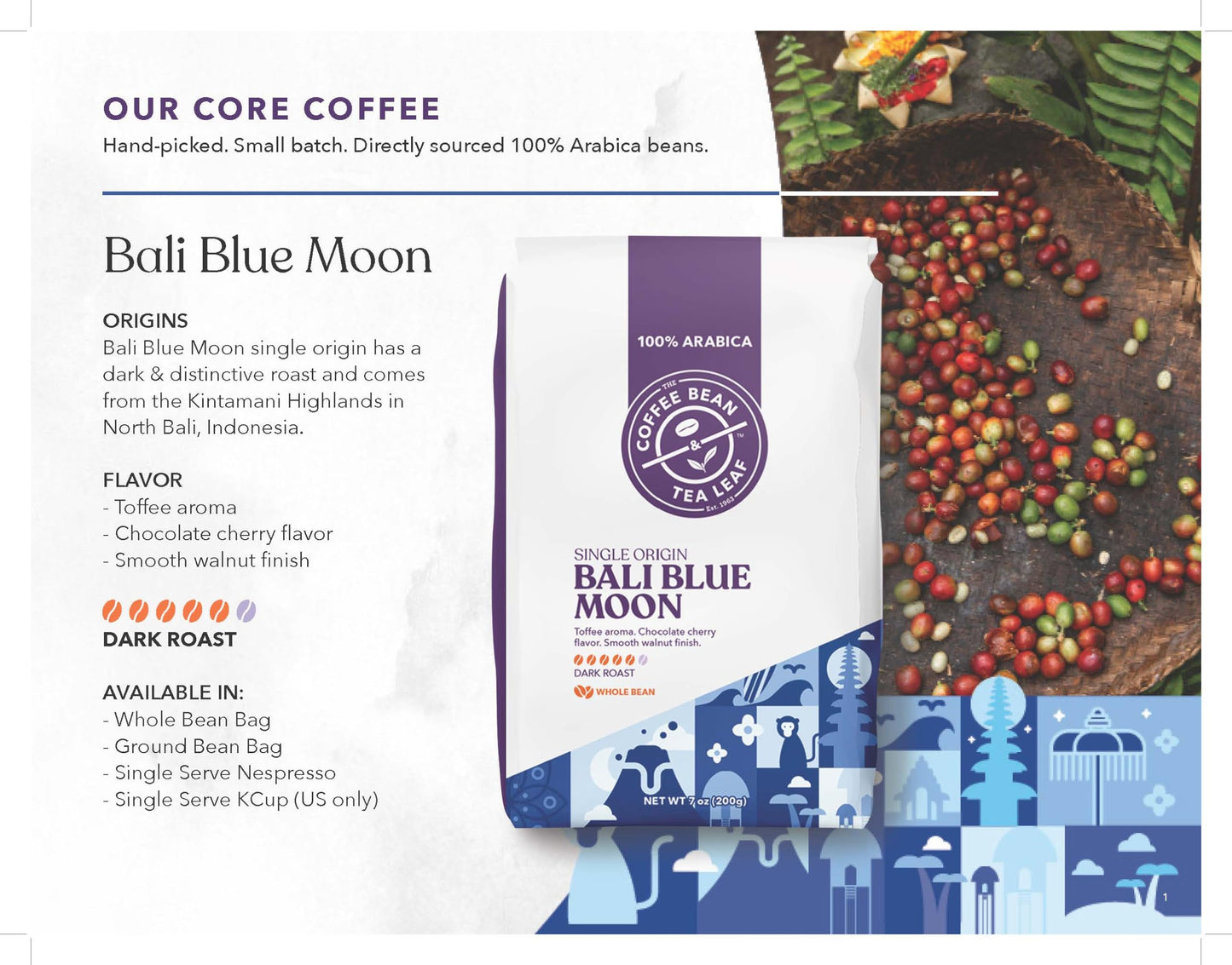 Bali Blue Moon Single Origin Coffee K-Cups (Dark Roast, 10Ct)