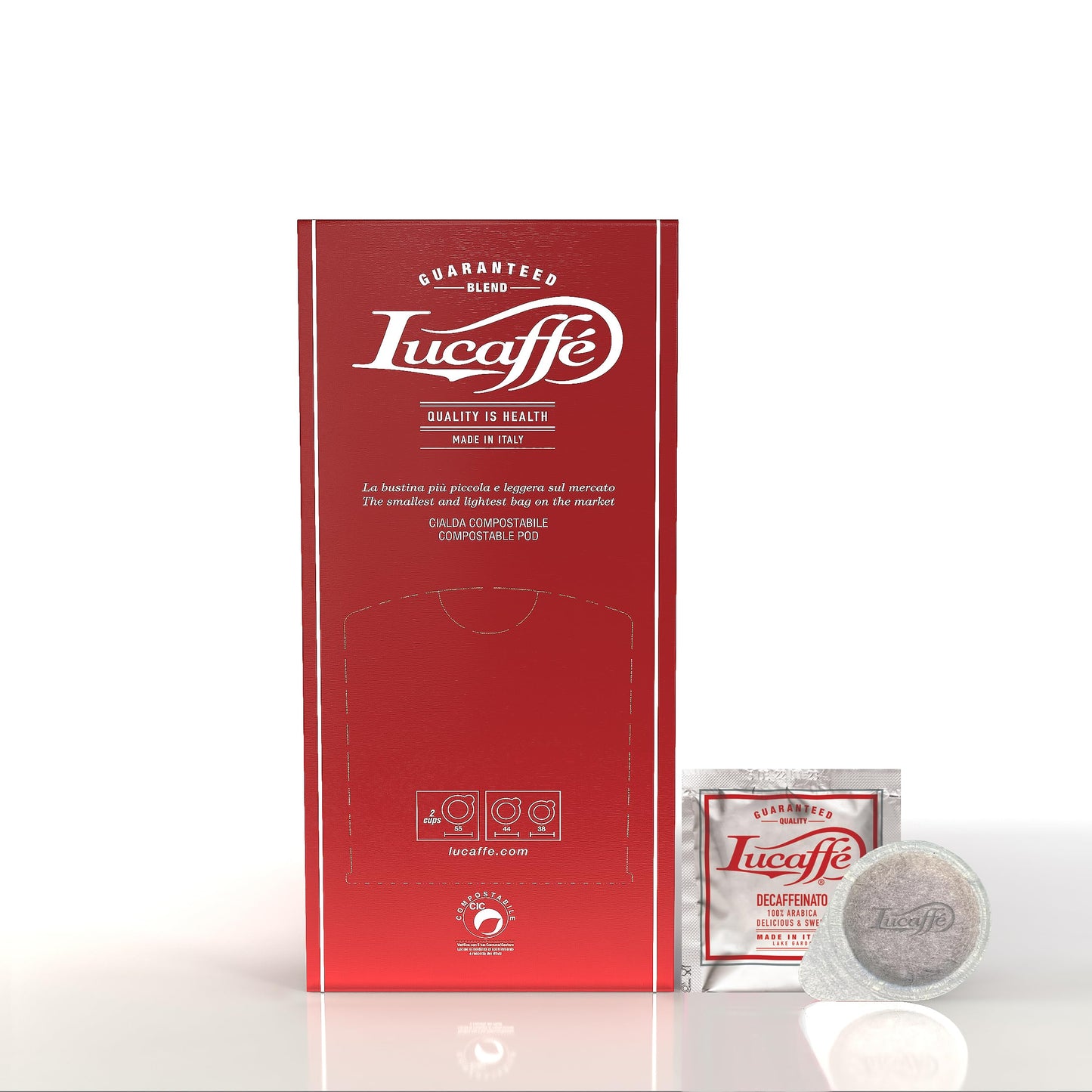 Lucaffe Decaf 100% Arabica Ese 150 Espresso Pods