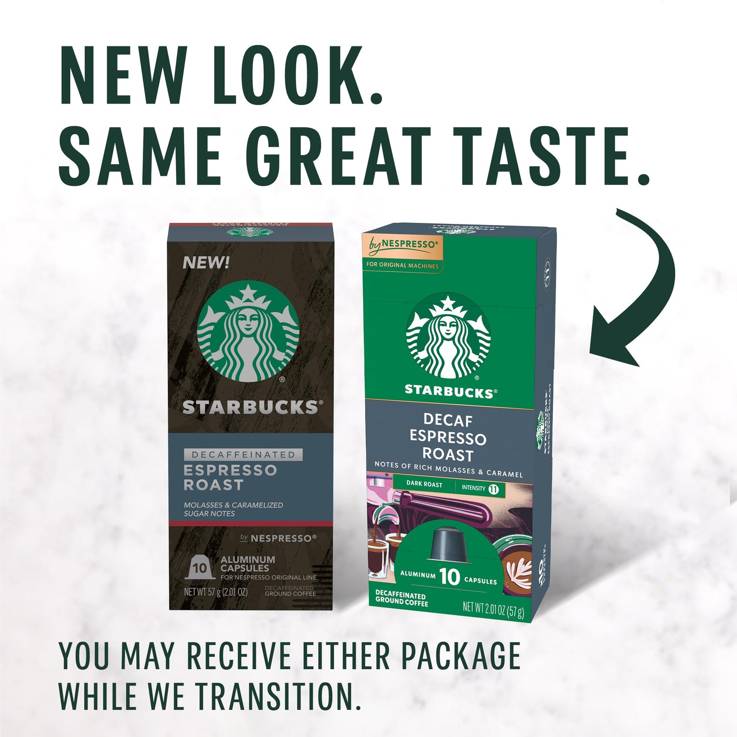 Starbucks By Nespresso Original Line, Decaf Espresso, Dark Roast, 50-Count Espresso Pods