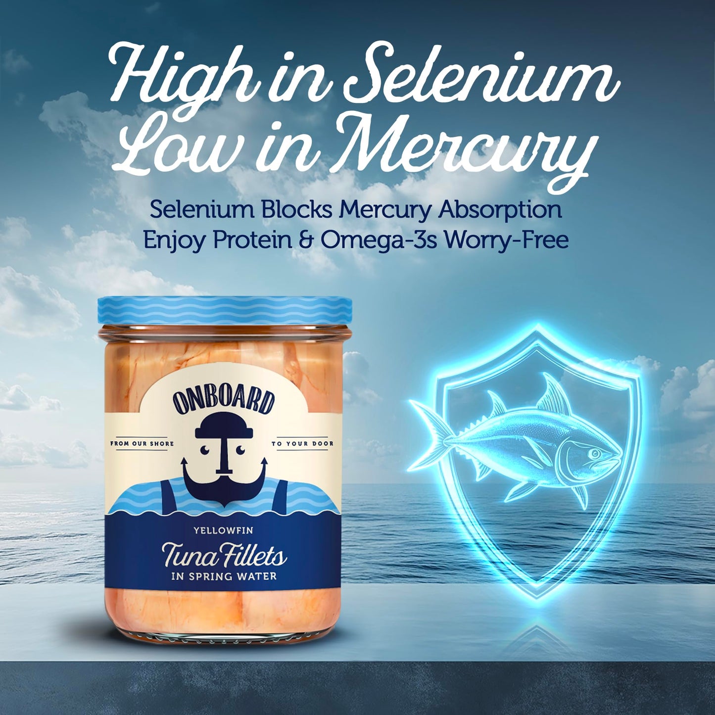 Onboard Yellowfin Tuna Fillets, Mediterranean Seafood Diet | Pescatarian Jarred Atun, Fresh Sea Tuna Salad | High In Protein - H