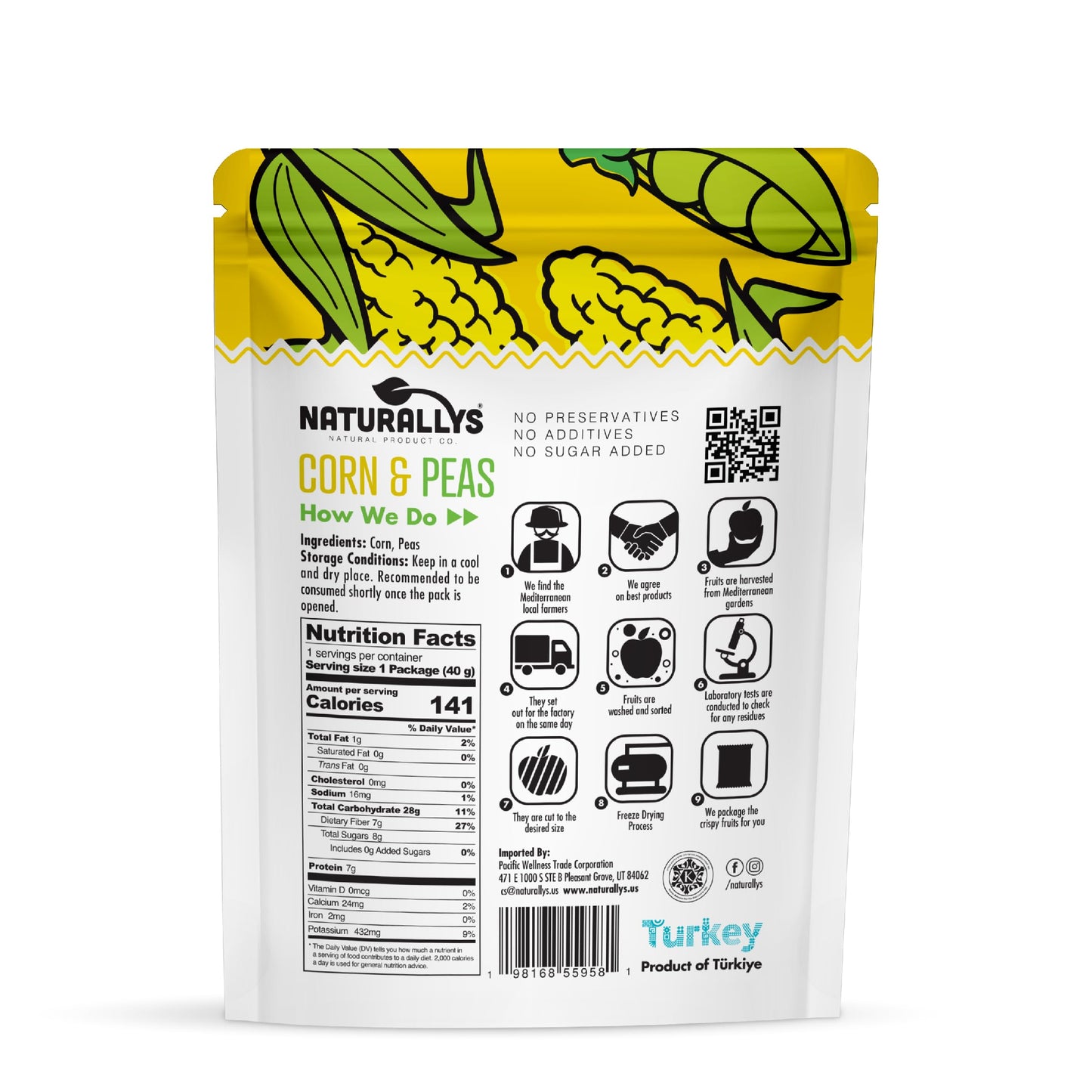 Naturallys Freeze-Dried Fruit Snacks, 100% All Natural, No Sugar Added, Corn & Peas Variety Packs