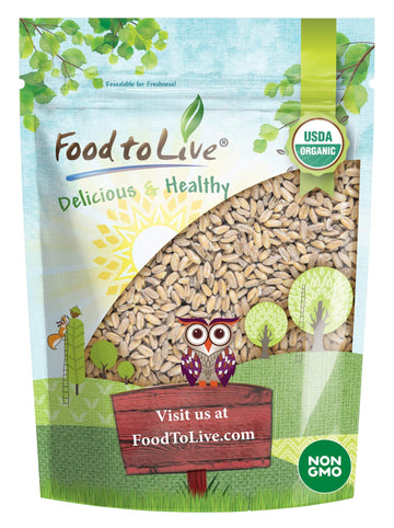 Food to Live Organic Spelt Berries, 3 Pounds - Non-GMO, Whole Grain, Non-Irradiated, Vegan Superfood, Bulk, Product of the USA