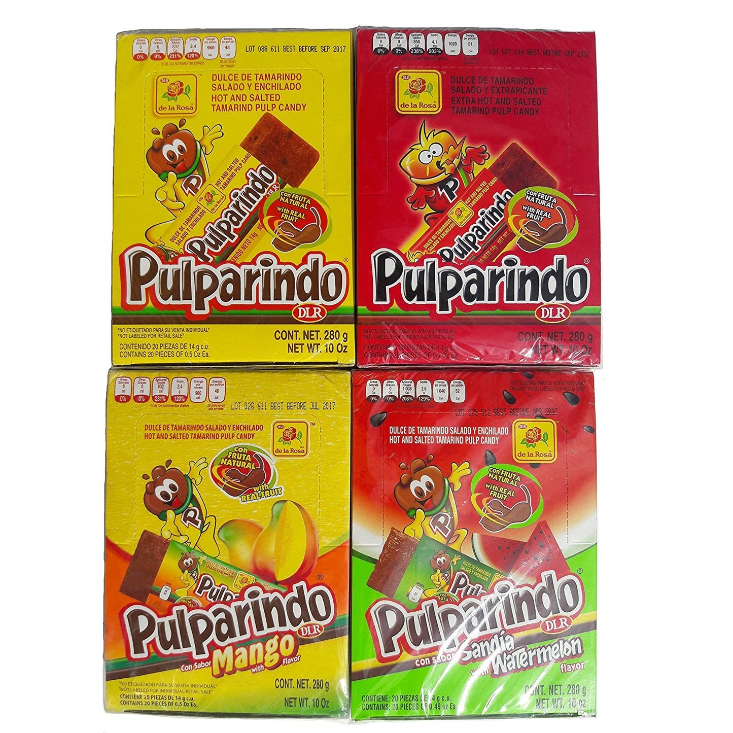 De La Rosa Pulparindo Flavors Bundle (Original, Mango, Watermelon And Xspicy)