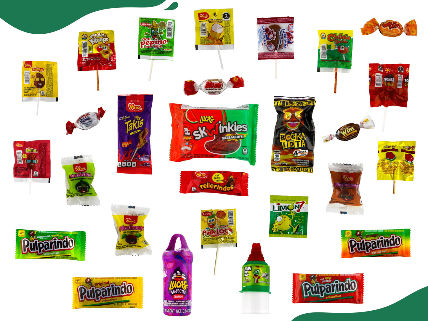 LookOn Mexican Candy Mix Bag Family Pack - Sweet, Sour & Spicy - 100 Count - Pack of 1 (100 Pieces Set)