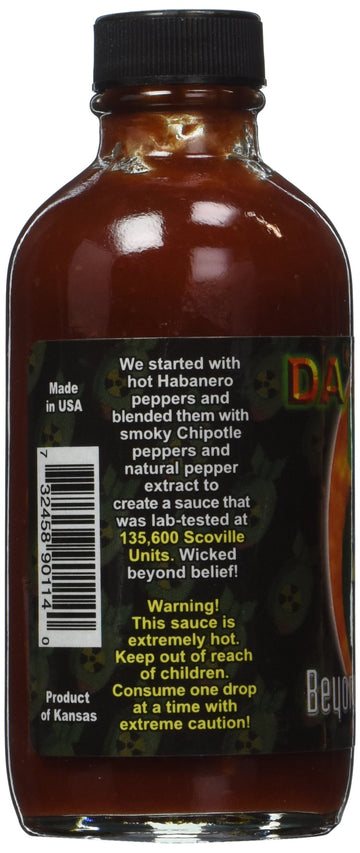 Da  Beyond Insanity Hot Sauce, 4 Ounce Bottle, Red, Model DOT667338