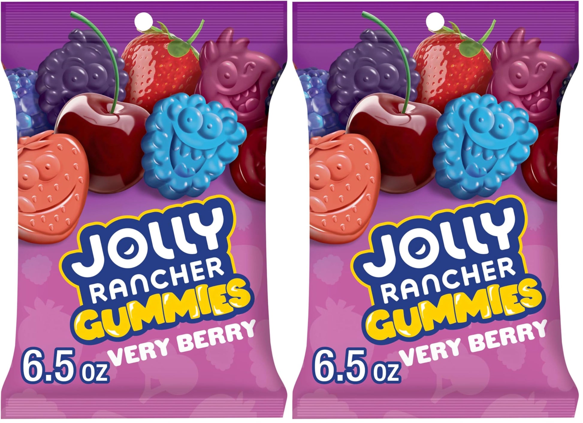 JOLLY RANCHER Gummies Very Berry Fruit Flavored Candy Bag, 6.5 oz (Pack of 2)