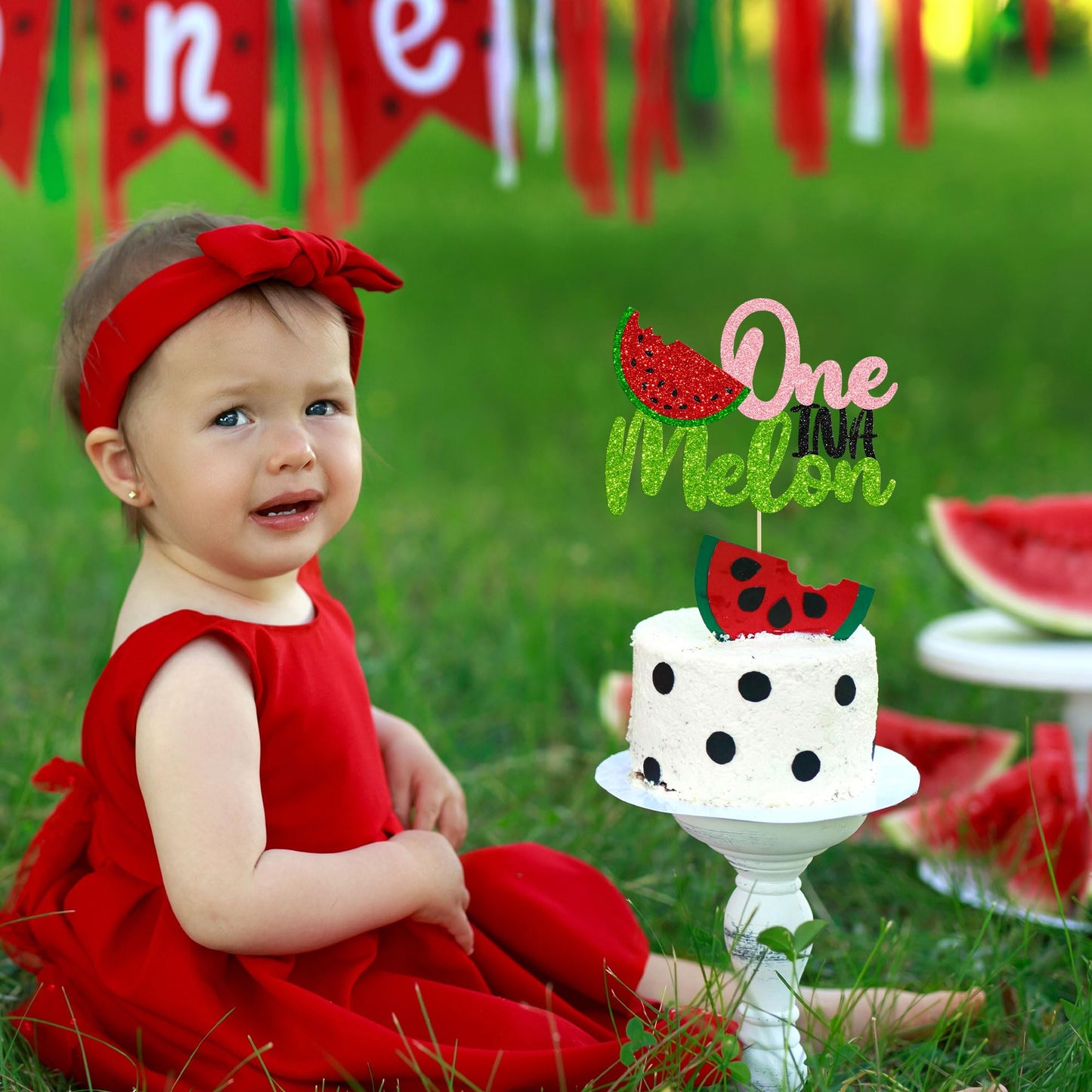 1 Pack Watermelon Cake Topper One In A Melon Cake Pick Watermelon First Birthday Baby Girl 1St Birthday Party Cupcake Decoration