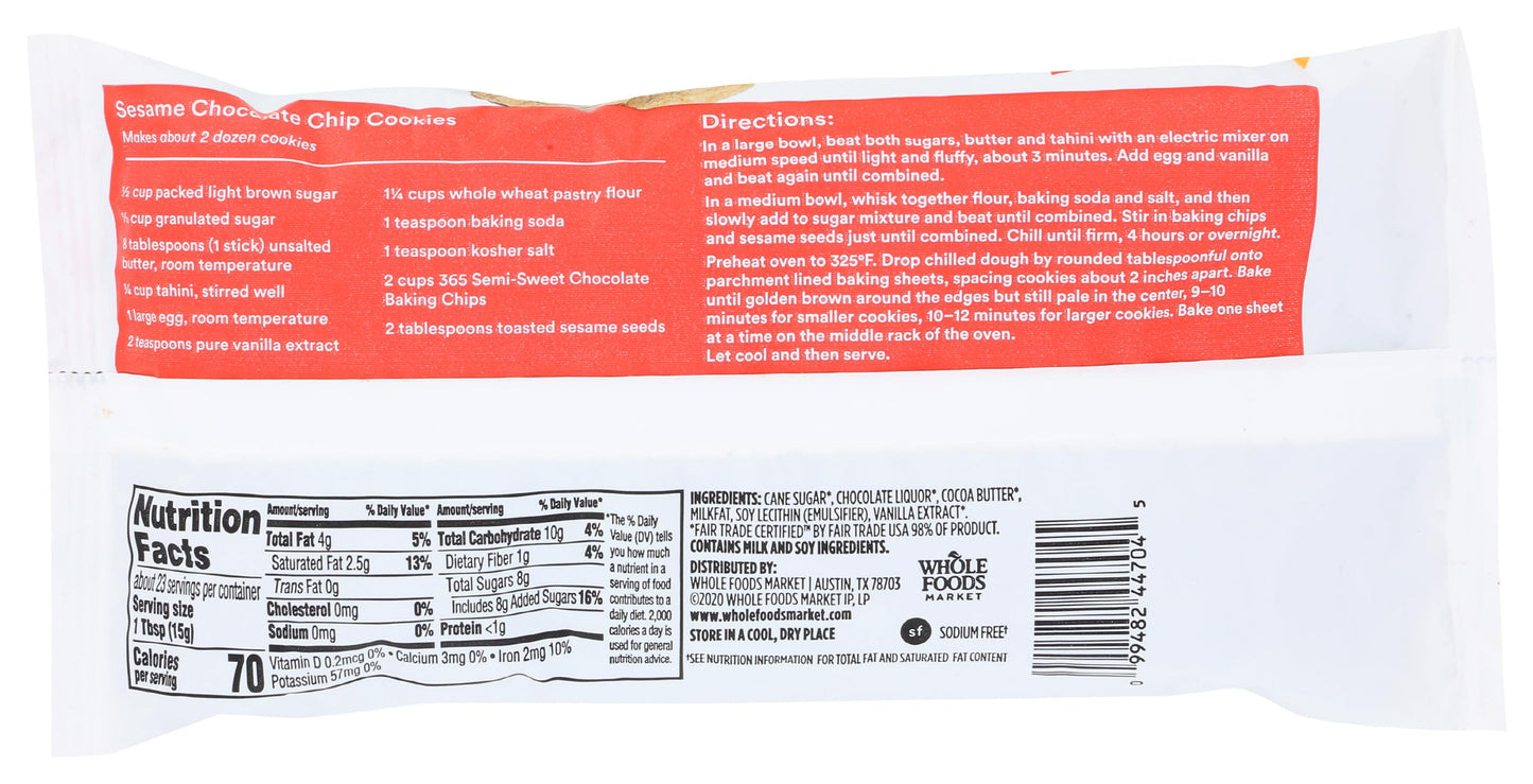 365 by Whole Foods Market Semi-Sweet Chocolate Baking Chips, 12 Ounce, Ideal for Baking and Cooking
