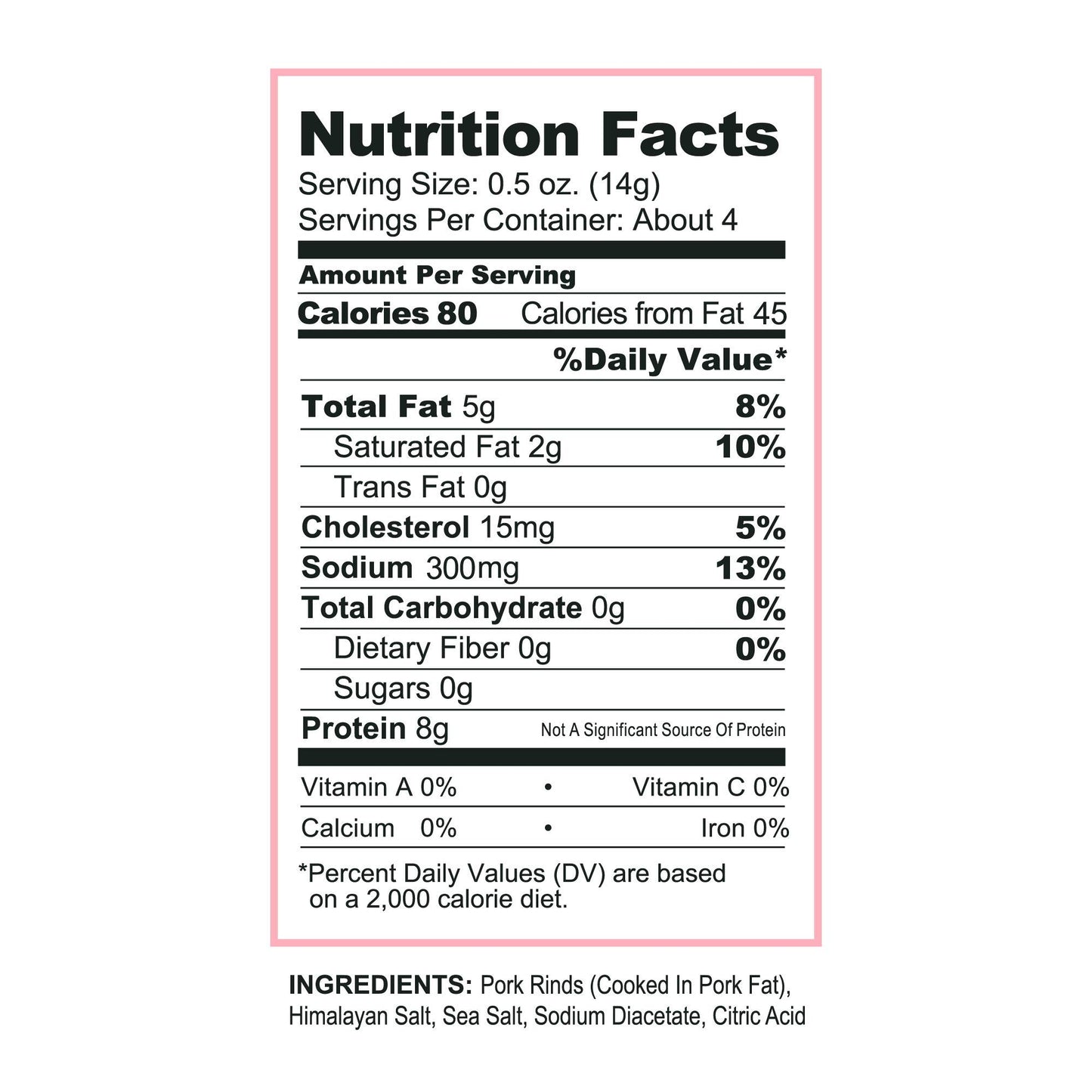 Pork King Good Pork Rinds - Himalayan Pink Salt & Vinegar, 7 OZ Family Size, Keto-Friendly Chicharrones