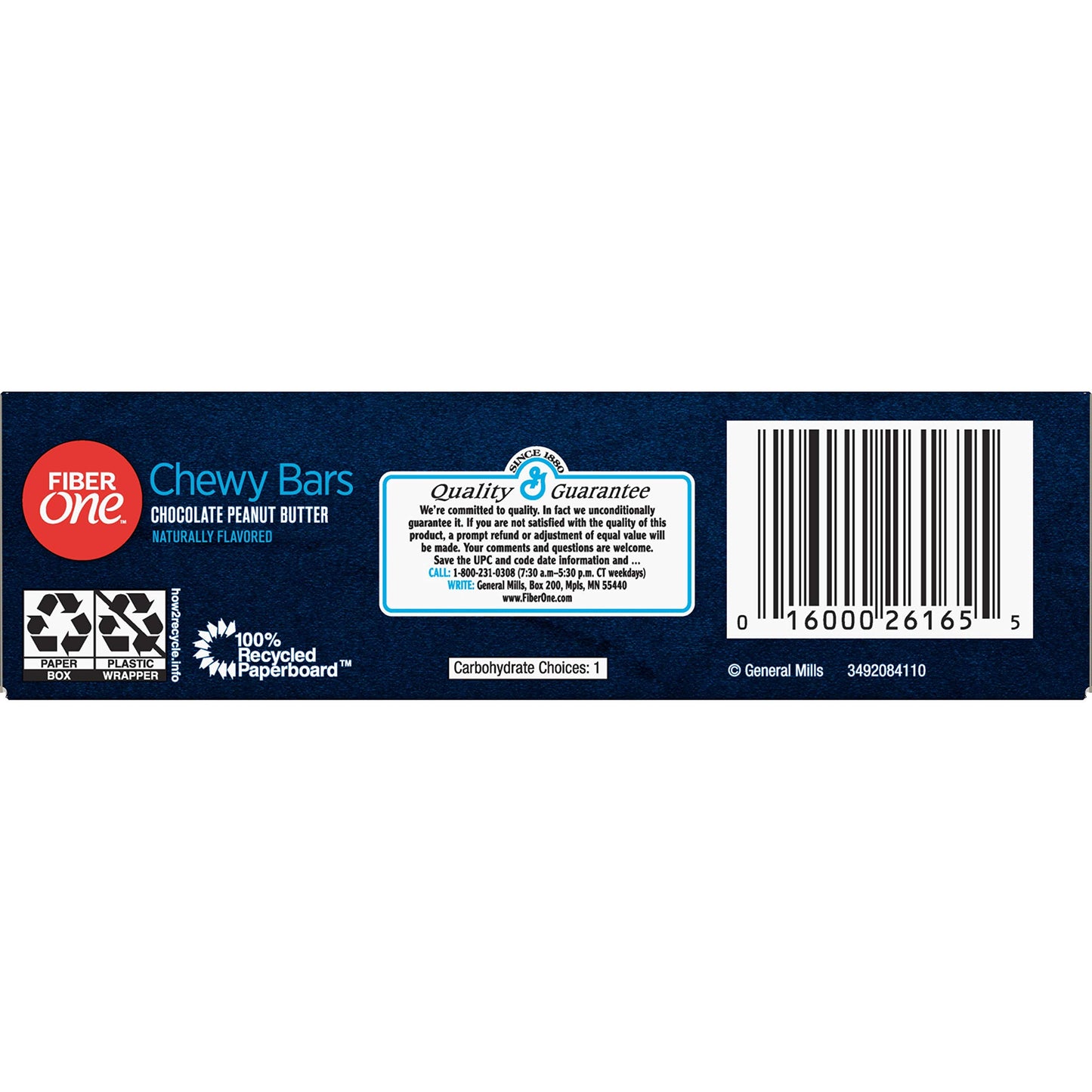 Fiber One 80 Calorie Chewy Bars, Chocolate Peanut Butter, Snack Bars, 5 Ct, 4.1 Oz