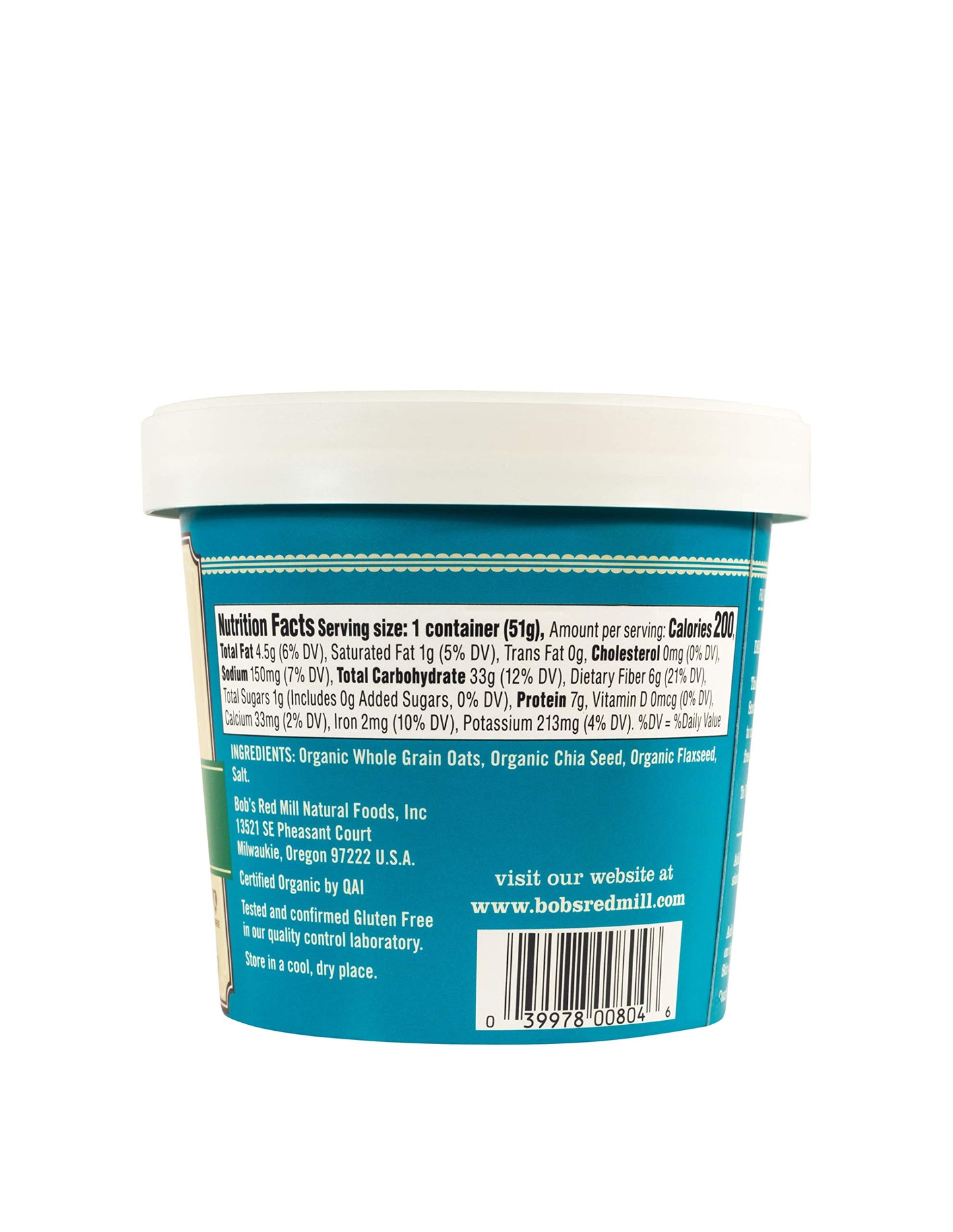 Bob 'S Red Mill Organic Gluten Free Oatmeal Cup, Classic, 1.8-Ounce (Pack Of 12)