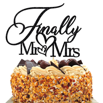Finally Mr&Mrs Wedding Cake Topper, Elegant Cake Topper For Wedding Anniversary, Romantic Wedding Party Decorative Cake Toppers