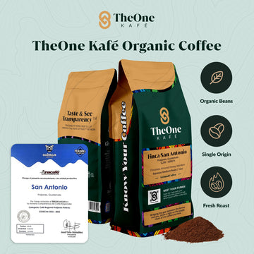 Theone Kaf   Guatemala Organic Ground Coffee Medium Roast, 12Oz - Fresh Roast, Specialty Single Origin Coffee Ground With Rich,