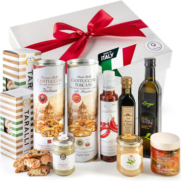 Gusta Italian Gift Basket in Deluxe Packaging - Made in Italy - Holiday Gift for Birthdays, Families, Clients, Parties, Housewar