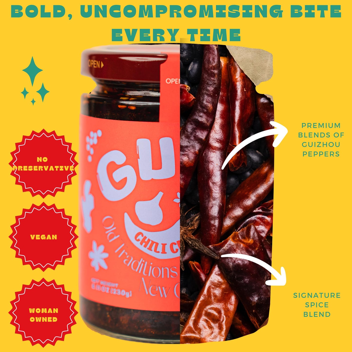 Guiz Classic Guizhou Chili Crisp With Peanuts: Authentic Spice, Crunchy Delight, Bold Premium Guizhou Pepper Aroma, No Preservat