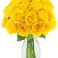 Kabloom Toast of the Town Yellow Roses (Two Dozen) -The KaBloom Collection Flowers With Vase