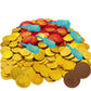 The Dreidel Company Hanukkah Chocolate Gelt, 6-Pack Mesh Bags of Milk Chocolate Coins, Kosher Certified Dairy Dreidel and Menora