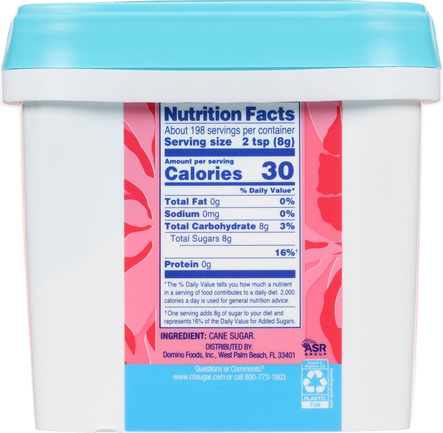 C&H Pure Cane Ultrafine Granulated Baker s Sugar, 3.5 lb Easy Baking Tub