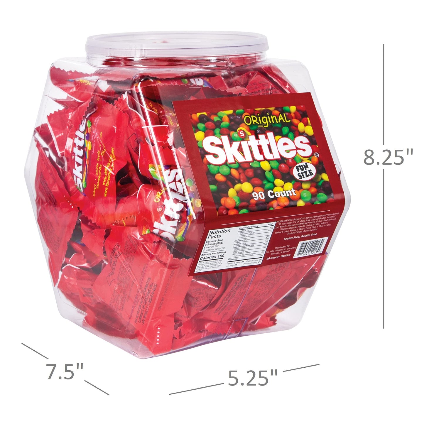 Skittles Candy Skittles Bulk Variety Pack | 90 Individually Wrapped Fun Size Bags In Reusable Plastic Tub | Assortment Of Original Candy Flavors