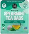 FGO Organic Spearmint Leaf Herbal Tea, 20 Count, Eco-Conscious Tea Bags, Caffine Free, Resealable Bag, Packaging May Vary (Pack 