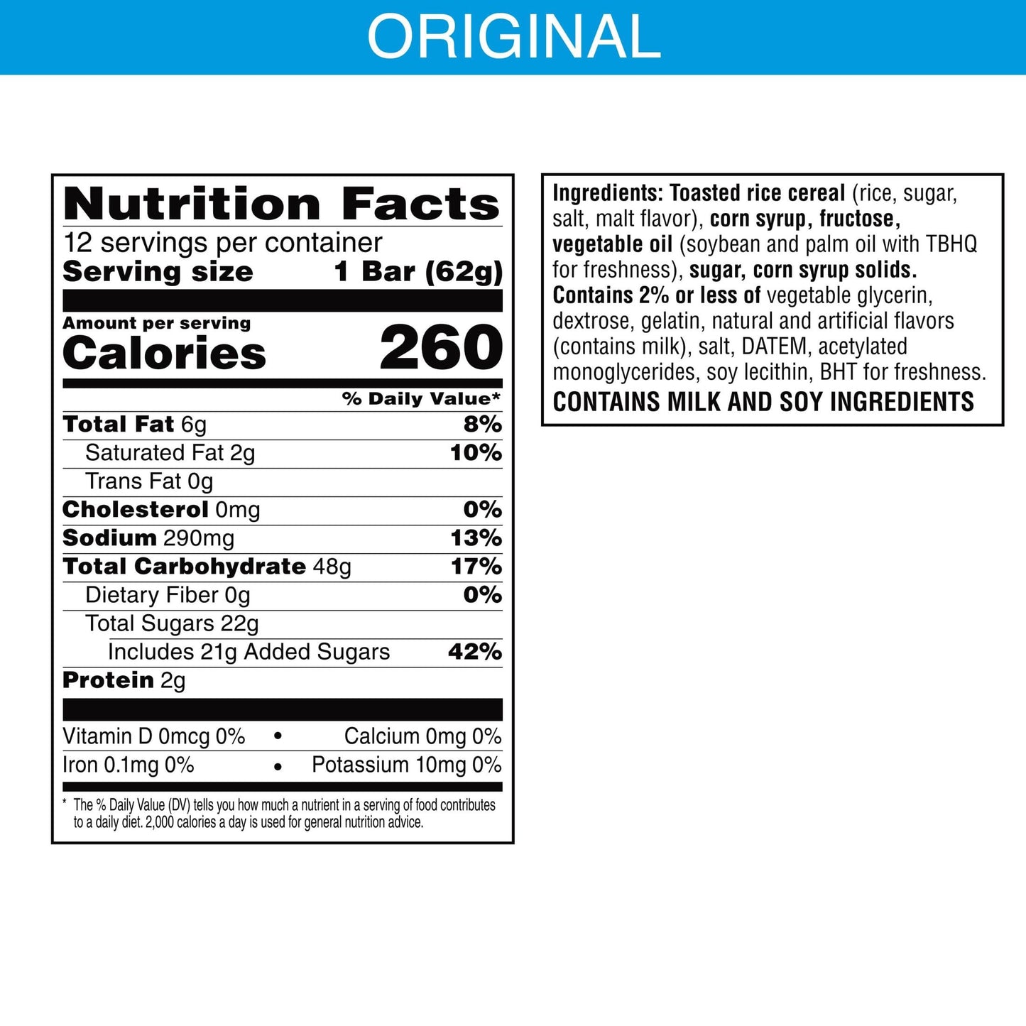 Rice Krispies Treats Mega Bars Large Marshmallow Snack Bars, Kids Snacks, Big Bars, Original, 26.4oz Box (12 Bars)