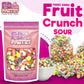 Freeze Dried Fruit Crunch Candy (Sour, 4 Oz) Treat Gift Bag Strawberry, Green Apple, Grape, Lemon, And Orange Sour Candy