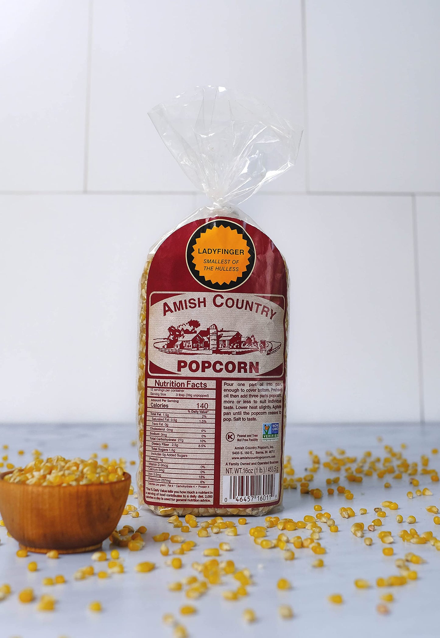 Amish Country Popcorn | 1 lb Bag | Ladyfinger Popcorn Kernels | Old Fashioned, Non-GMO and Gluten Free (Ladyfinger - 1 lb Bag)