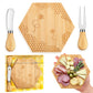 Ziliny Bridal Baby Shower Prizes Set - Honey Bee Cheese Board with Knives & Forks, Multicolor, 5.91 x 5.91 x 0.39 inches, Model