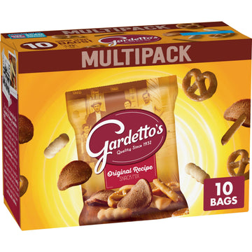 Gardettos Original Recipe Snack Mix, Crunchy Breadsticks, Pretzels & Roasted Rye Chips, Kosher Snacks Multipack, 10 Single-Serv