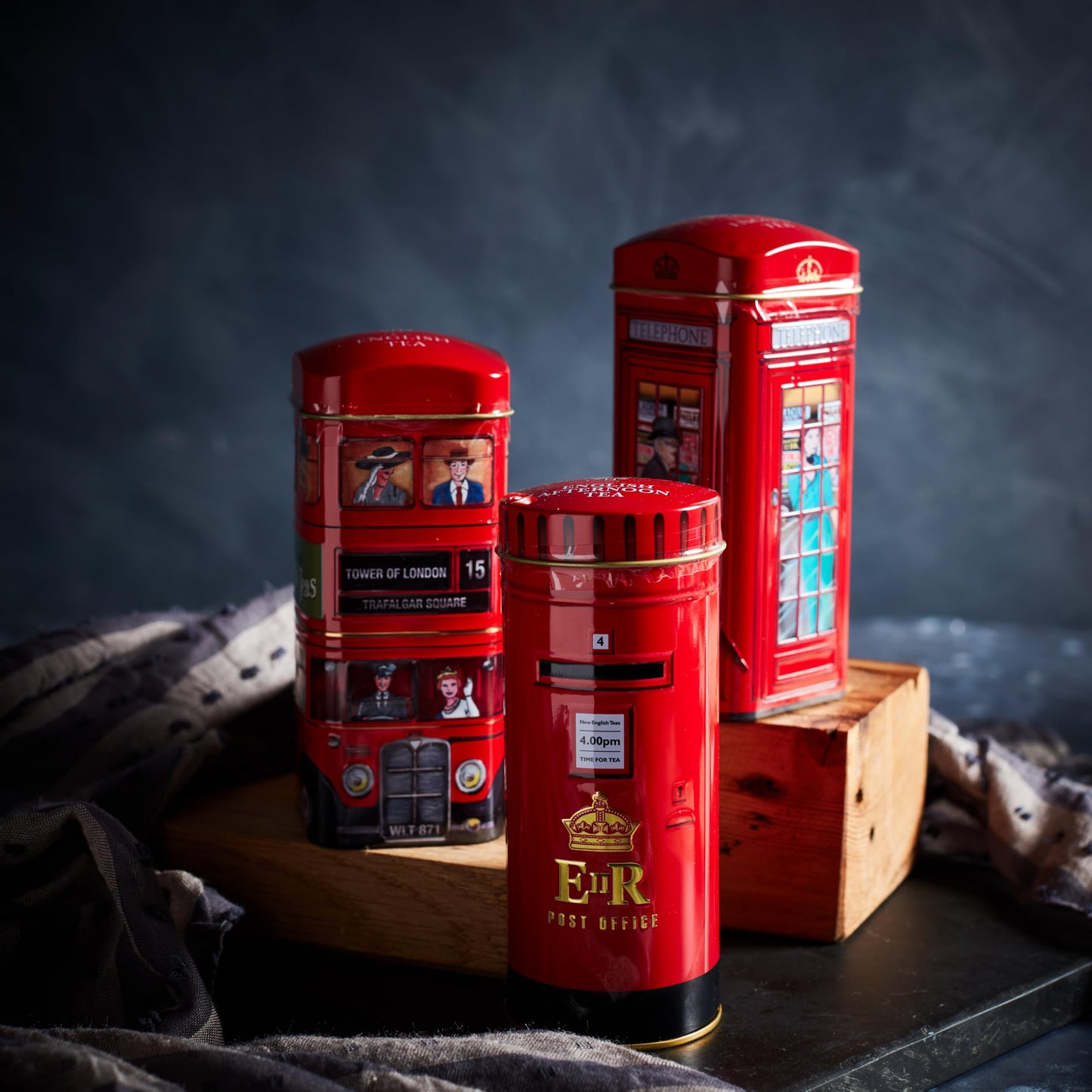 English Tea, London Red Post Box - Traditional English Tea In Red Post Box Tin Bank