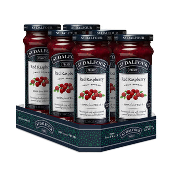 St. Dalfour Red Raspberry Fruit Spread - 10oz - 100% from Fruit, No Artificial Ingredients, Non-GMO, No Cane Sugars, All Natural - Pack of 6
