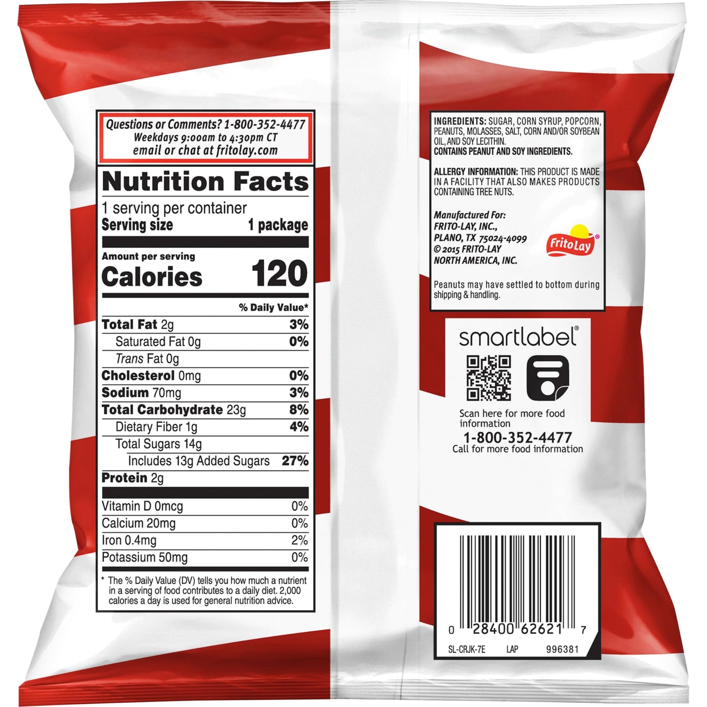 Er Jack Caramel Coated Popcorn & Peanuts, Original, 1.25 Ounce Bags (Pack Of 30)