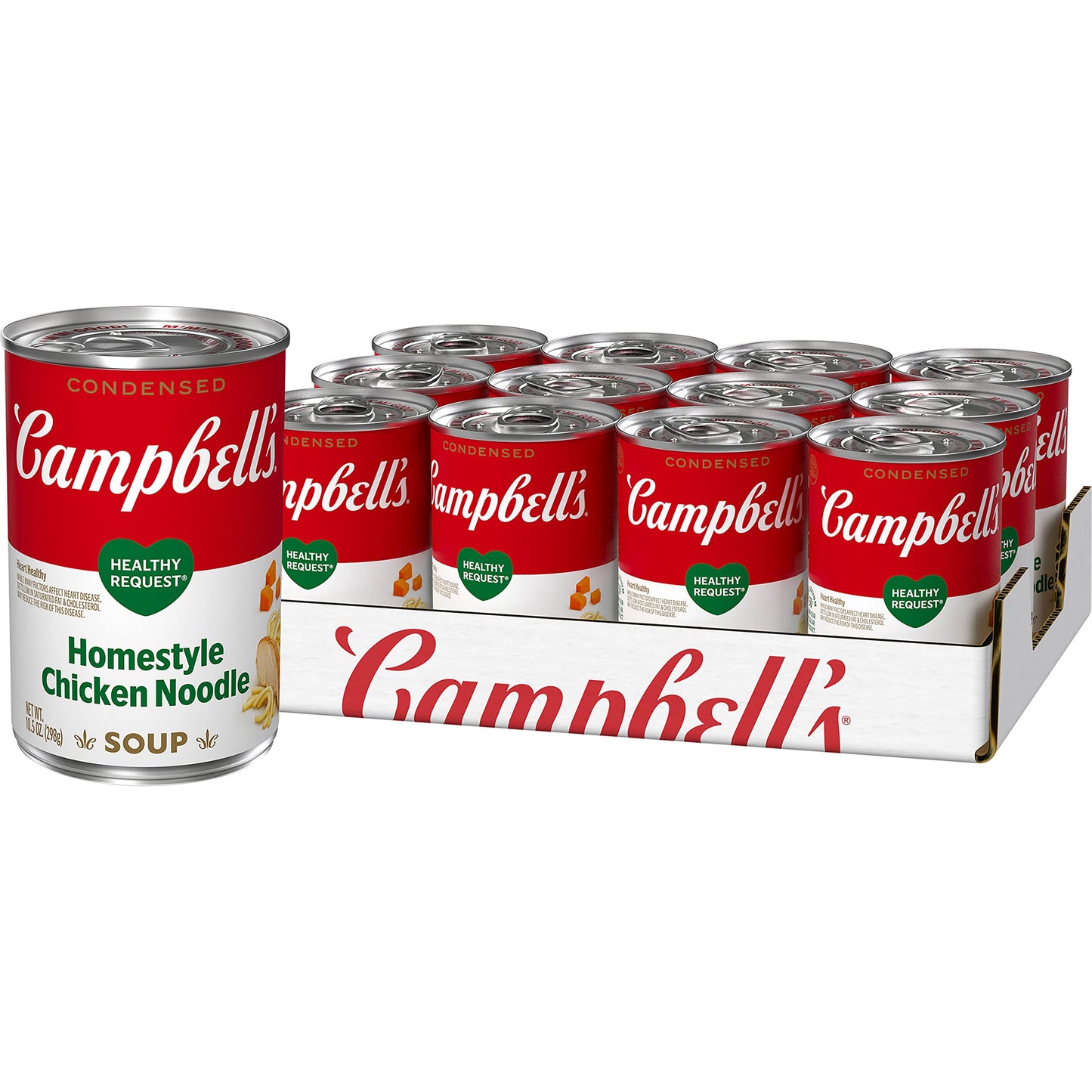 Campbells Condensed Heart Healthy Homestyle Chicken Noodle Soup, 10.5 oz Can (12 Pack)