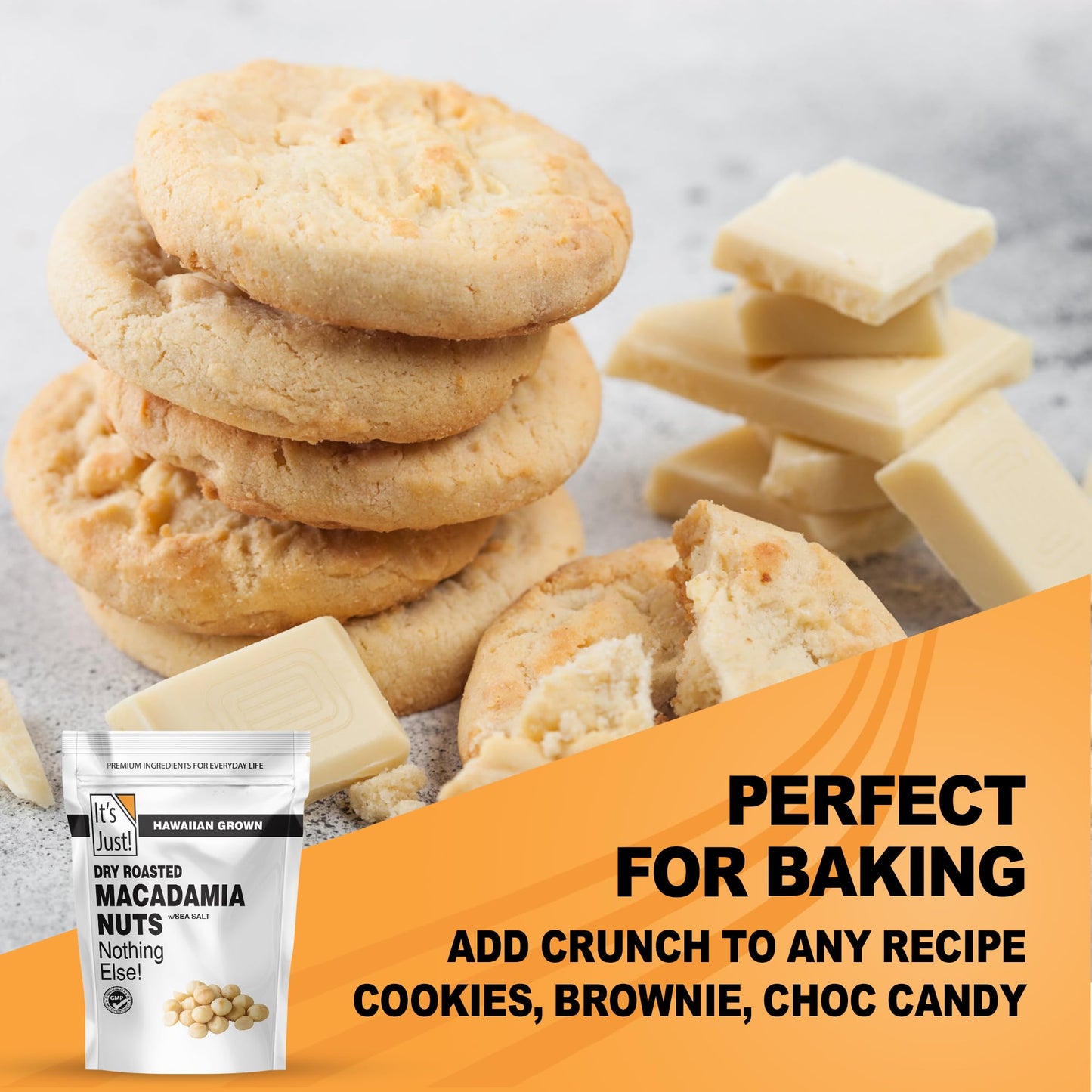 It s Just - Hawaiian Macadamia Nuts (1.5lbs), Small Batch Dry Roasted in USA, Lightly Salted, Keto Friendly, Resealable Bag, 24