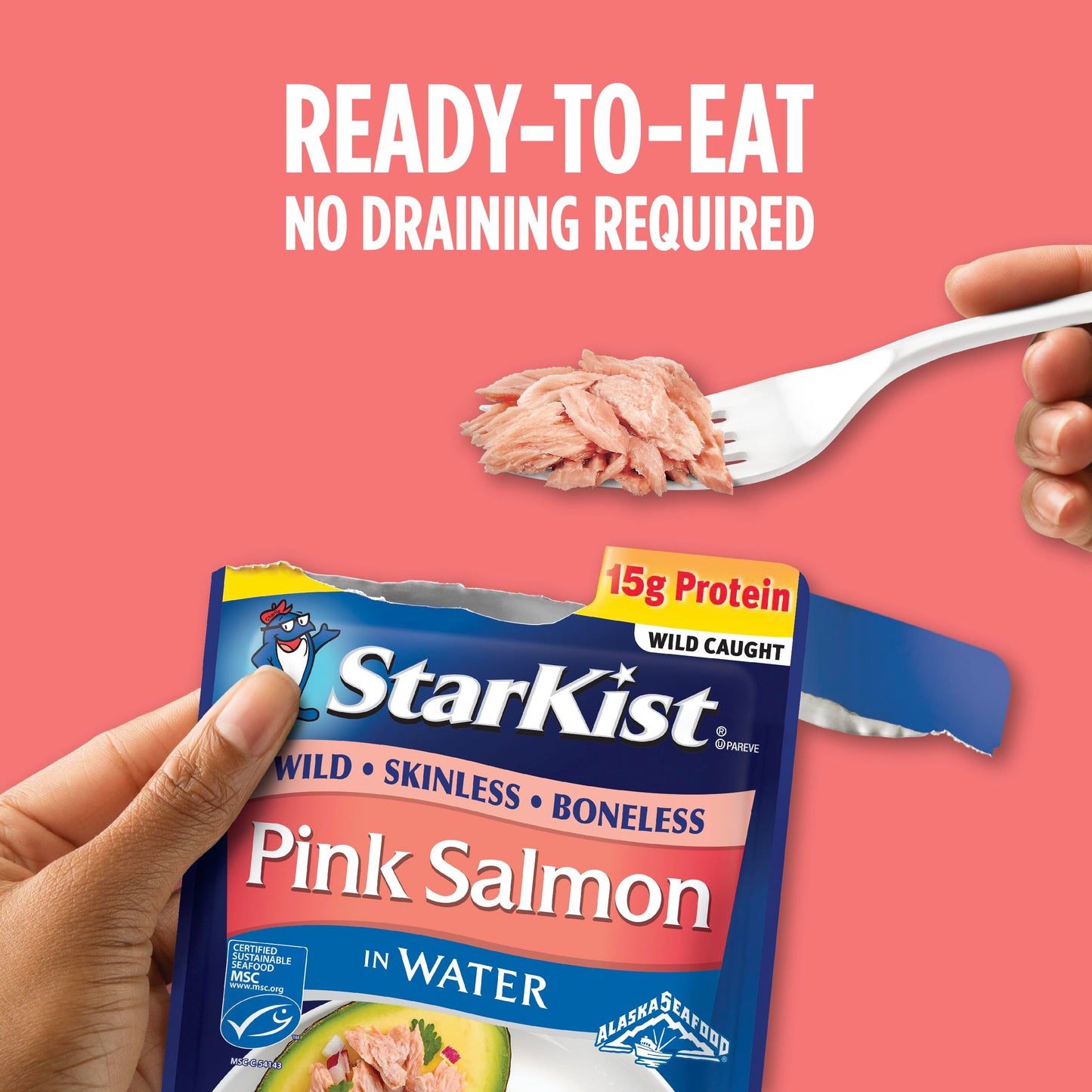 Starkist Wild Pink Salmon - Boneless, Skinless - 2.6 Oz Pouch (Pack Of 12)