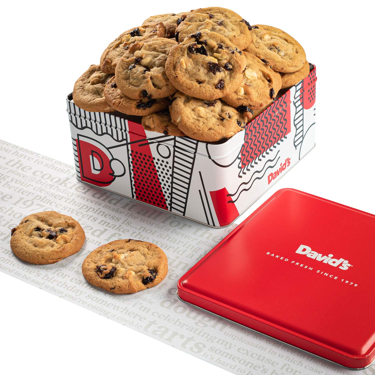 Davids Cookies Freshly Baked Cookies - Delicious Handmade Soft Variety - Exquisite Gourmet Gift for Friends & Family on Special Occasions - Cherry White Chip 2lbs