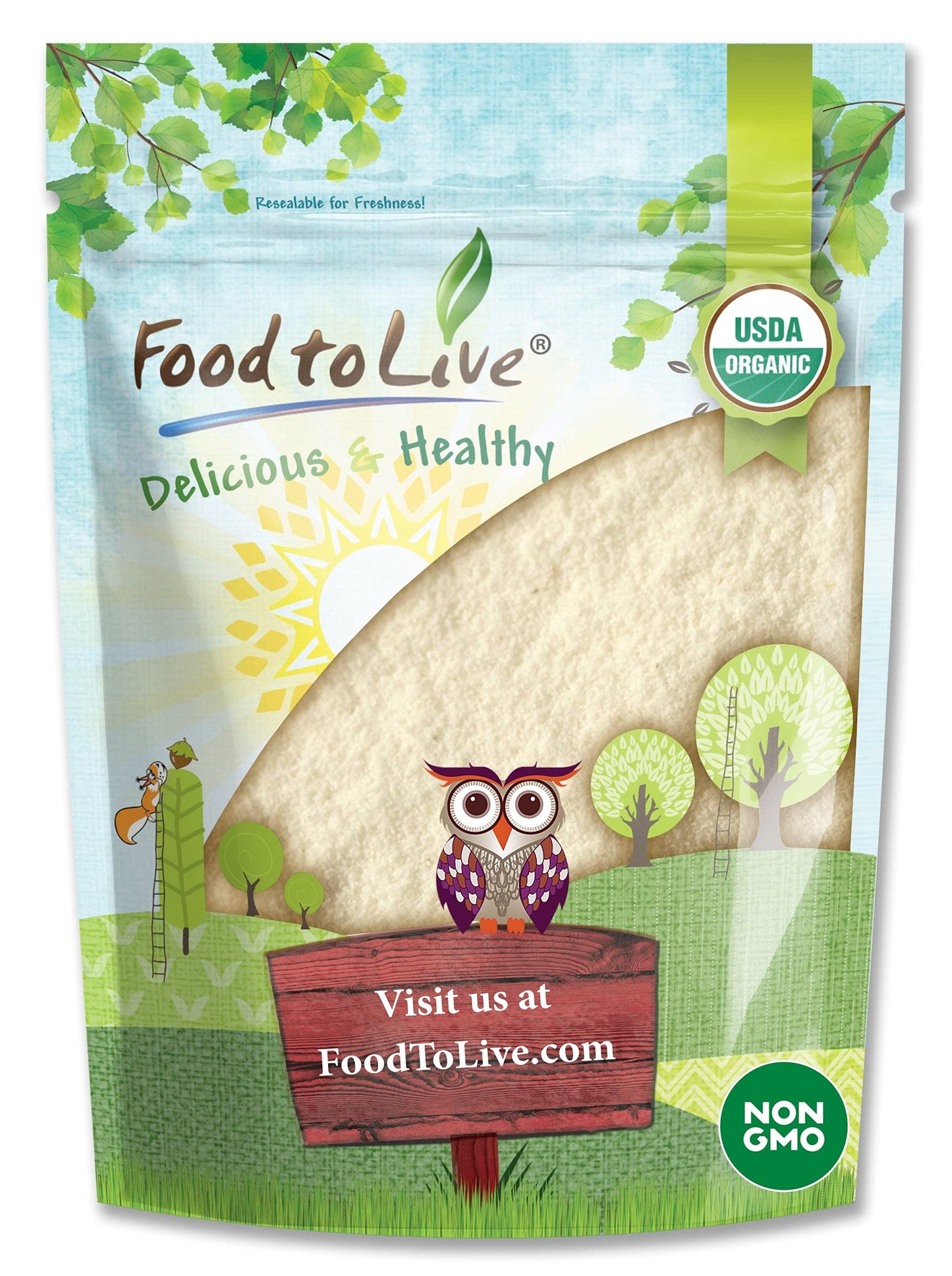 Food to Live Organic Lemon Powder, Non-GMO, Unsulfured, 8 Ounces