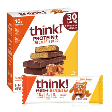 Think Protein Bars With Chicory Root For Fiber, Digestive Support, Gluten Free With Whey Protein Isolate, Salted Caramel, Snack 