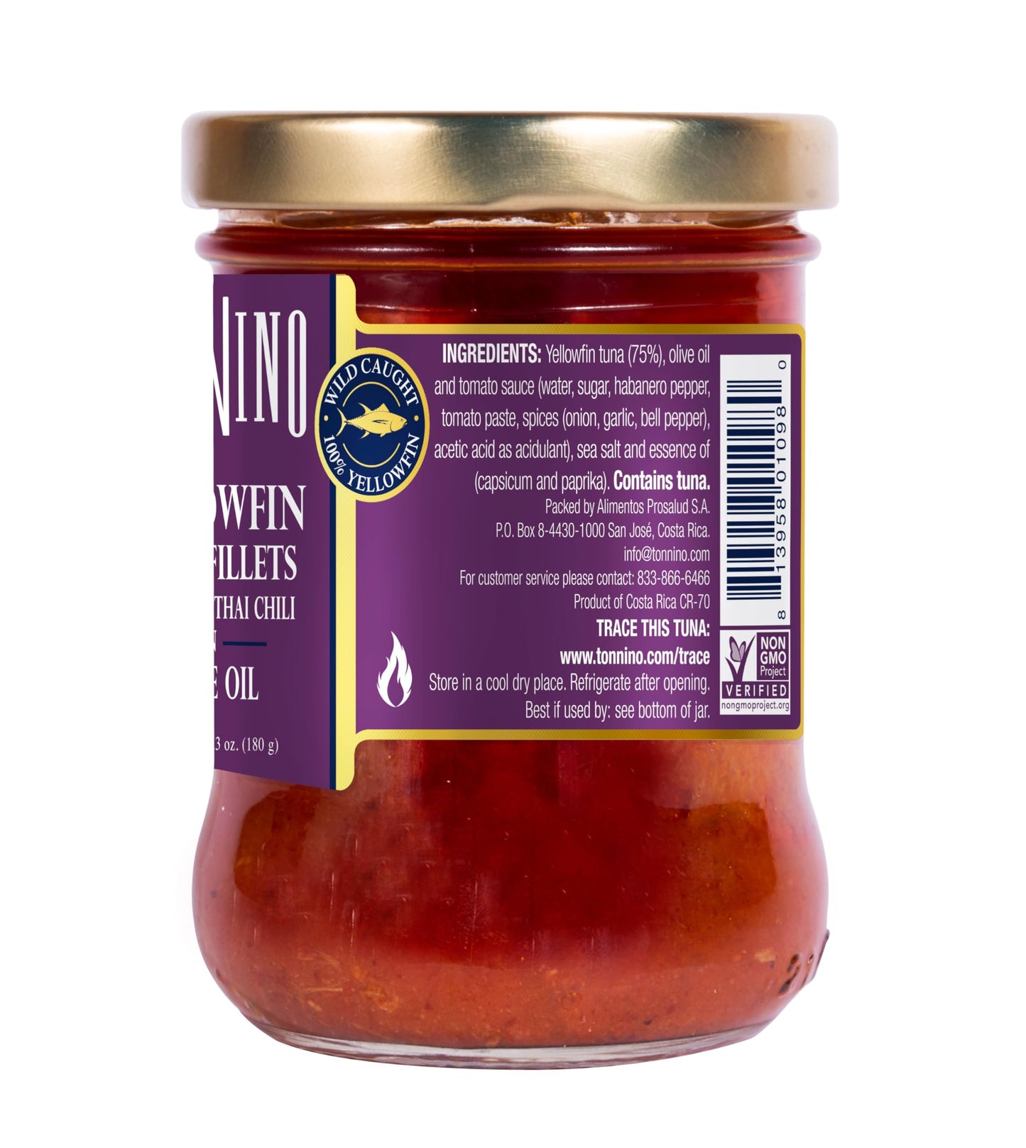 Tonnino Yellowfin Tuna In Olive Oil With Spicy Thai Chili 6.3Oz - 6-Pack: Omega-3, High Protein, Gluten-Free, Ready-To-Eat Tuna Packets For Tuna Salad, Tuna Fish Alternative To Salmon, Tuna Fish