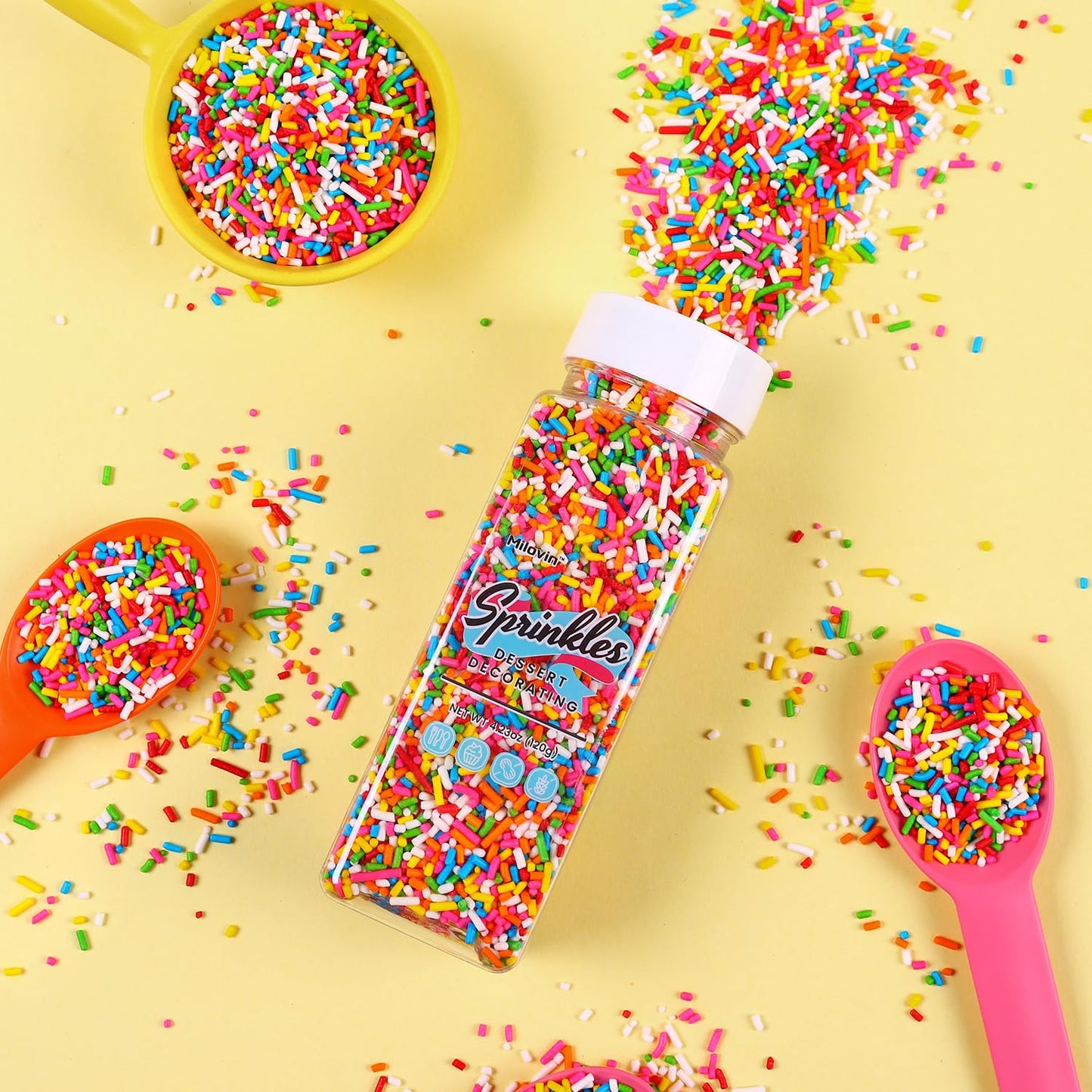 Rainbow Sprinkles For Cake Decorating, Edible Jimmy Sprinkles Bulk, Sprinkles Candy For Cake, Cupcake, Cookies, Macaron, And Ice