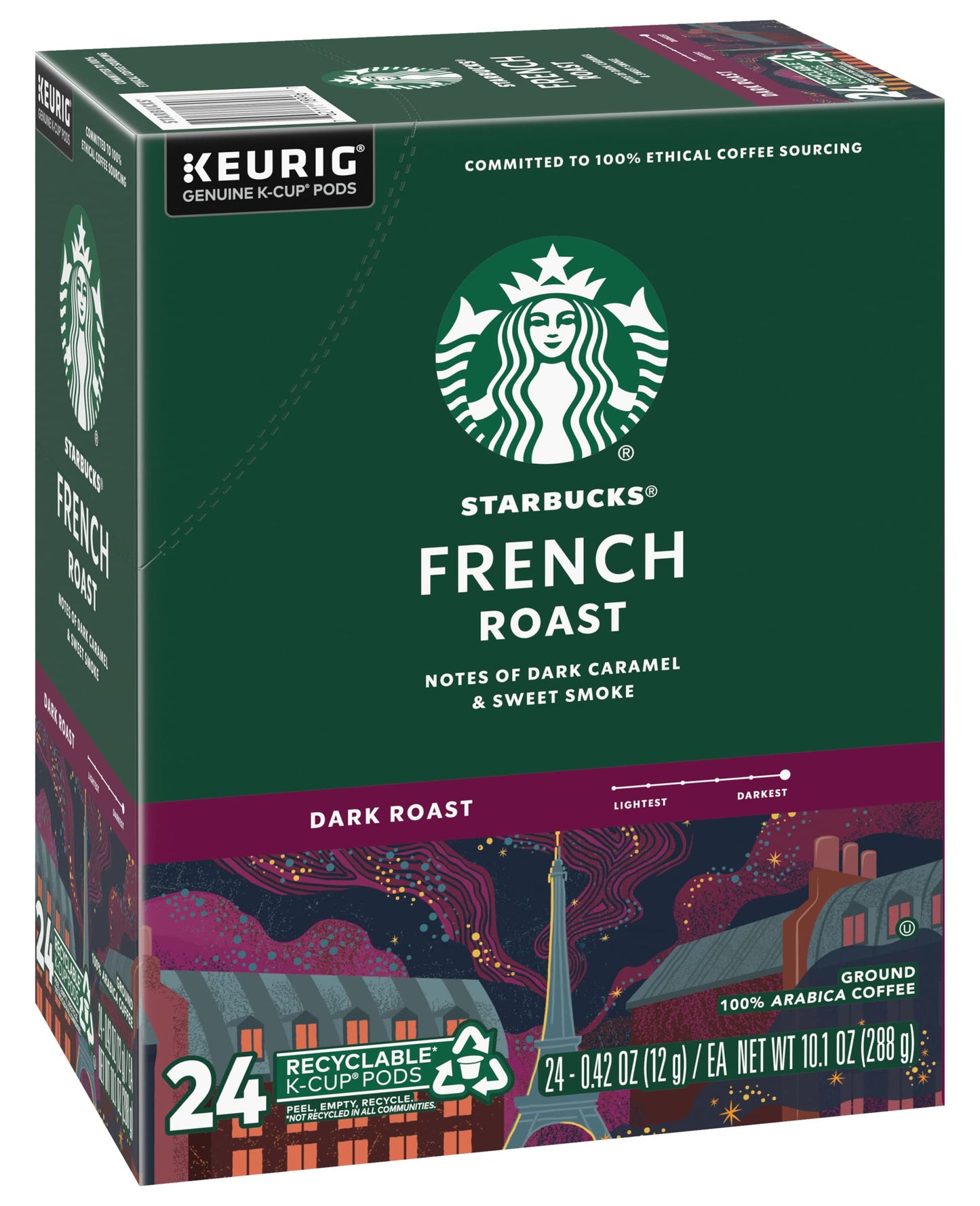 Starbucks K-Cup Pods French Roast Dark Roast Coffee 24 CT (Pack of 2)