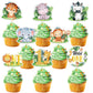 Weecent 48 Pcs Wild One Cupcake Toppers Baby 1St Birthday Decorations Jungle Safari Theme Cake Toppers For Baby Boy Girls Safari