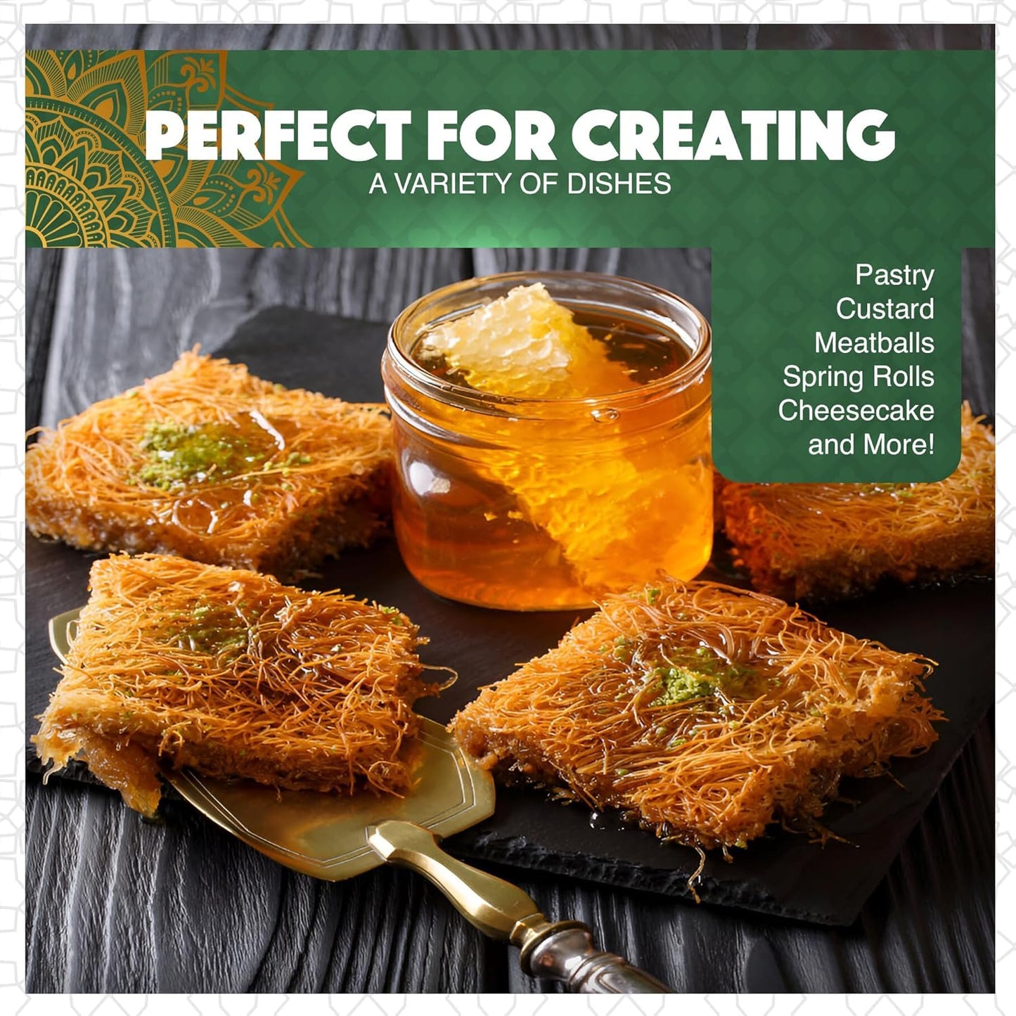 Lhun Dried & Chopped Kataifi | Shredded Fillo Dough | Authentic Turkish Pastry For Knafeh, Kanafeh, And Kunafa | Premium Kadayif